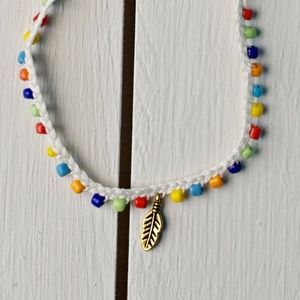 Boho Style Beaded Feather Anklet